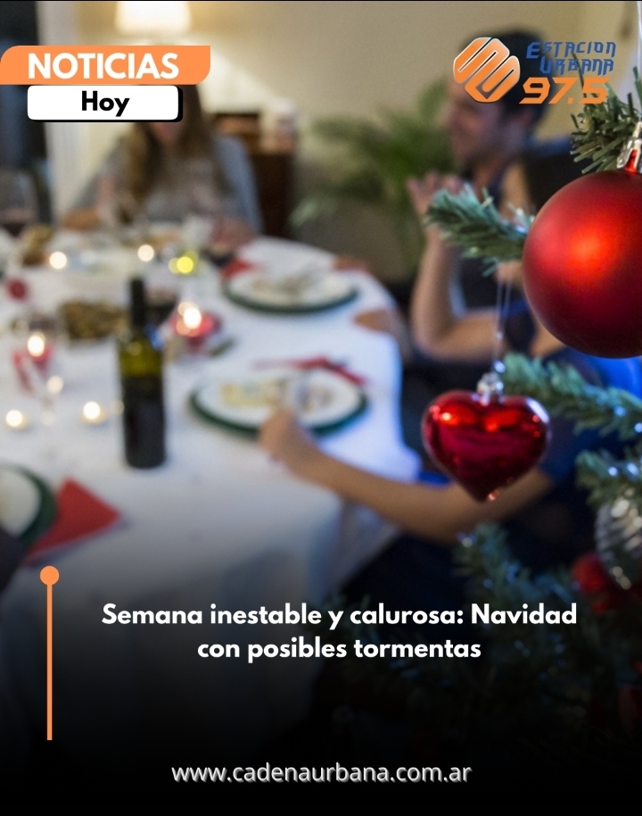 Semana inestable y calurosa: Navidad con posibles tormentas